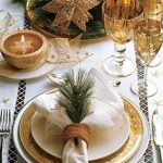 Decoración de mesas elegantes para cena navideña
