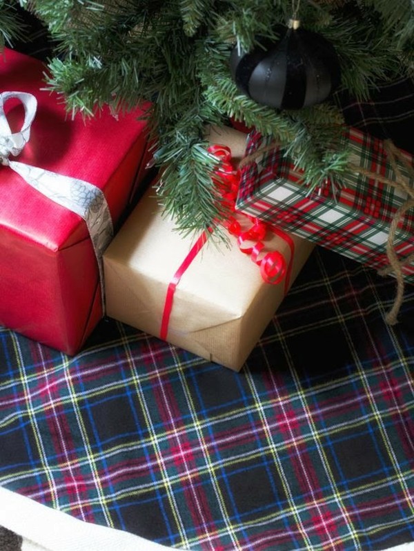Envolturas navideñas con cuadros escoceses