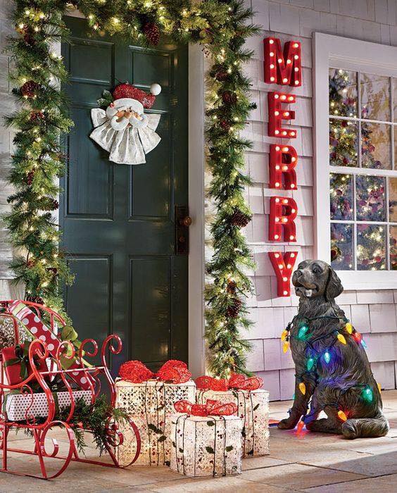 Ideas para decorar la entrada de tu casa esta navidad 2017 - 2018 (2)