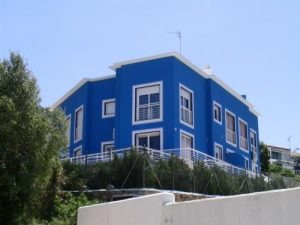 Exteriores de casas azul