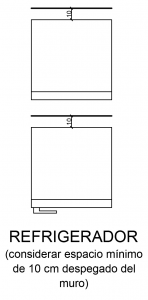 representacion de refrigerador en plano arquitectonico
