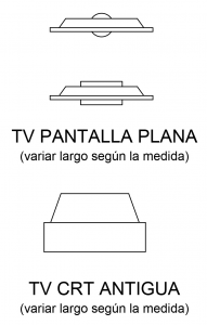 representacion de tv en plano arquitectonico