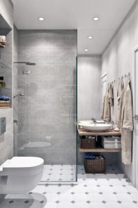 Colores para baños modernos con matices en gris