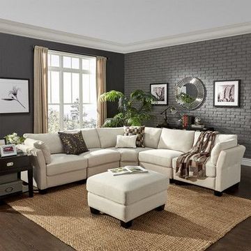 Combinacion gris con cafe en muebles para salas modernas