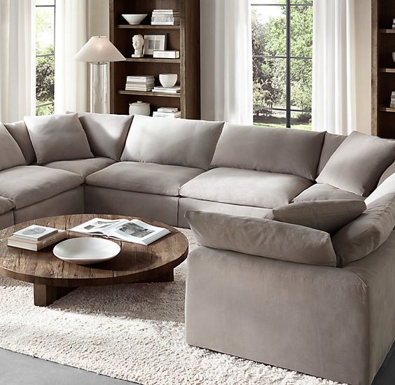 Combinacion gris con cafe en muebles para salas modernas