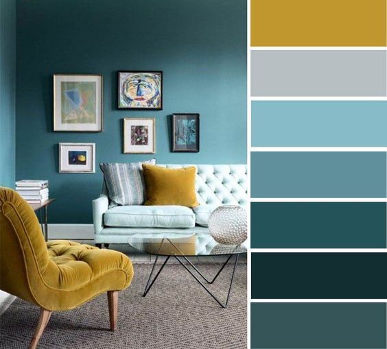esquemas de colores para decorar salas modernas
