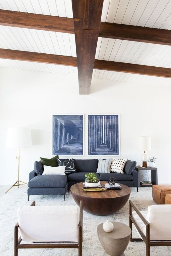 muebles color caoba para salas modernas