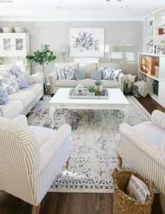 muebles en color blanco para salas clasicas