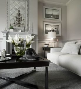 muebles en color negro para salas clasicas