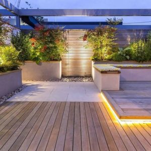 diseño de pisos de madera para patios grandes