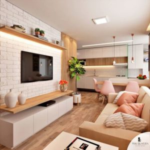 unifica espacios agregando el mismo piso a la decoracion de apartamentos pequeños