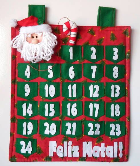 calendarios navideños de fieltro de santa claus