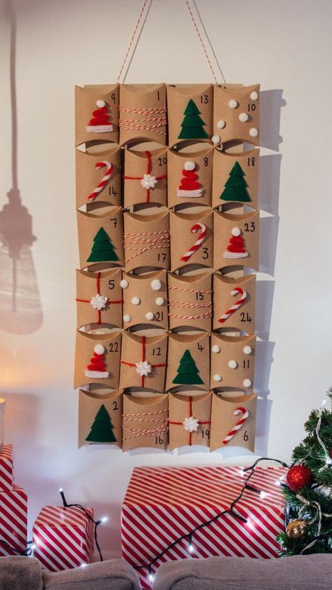 Pinzas Decoradas con Renos y abetos Clips de Madera para el Calendario de Adviento con Correa de suspensión HEITMANN DECO Navidad 