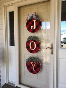 Letras para puerta con detalles navideños para decoración