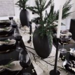 Centros de mesa navideños en color negro