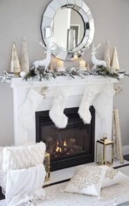 Chimeneas navideñas en color blanco