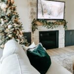 Decoración navideña verde para la sala de estar